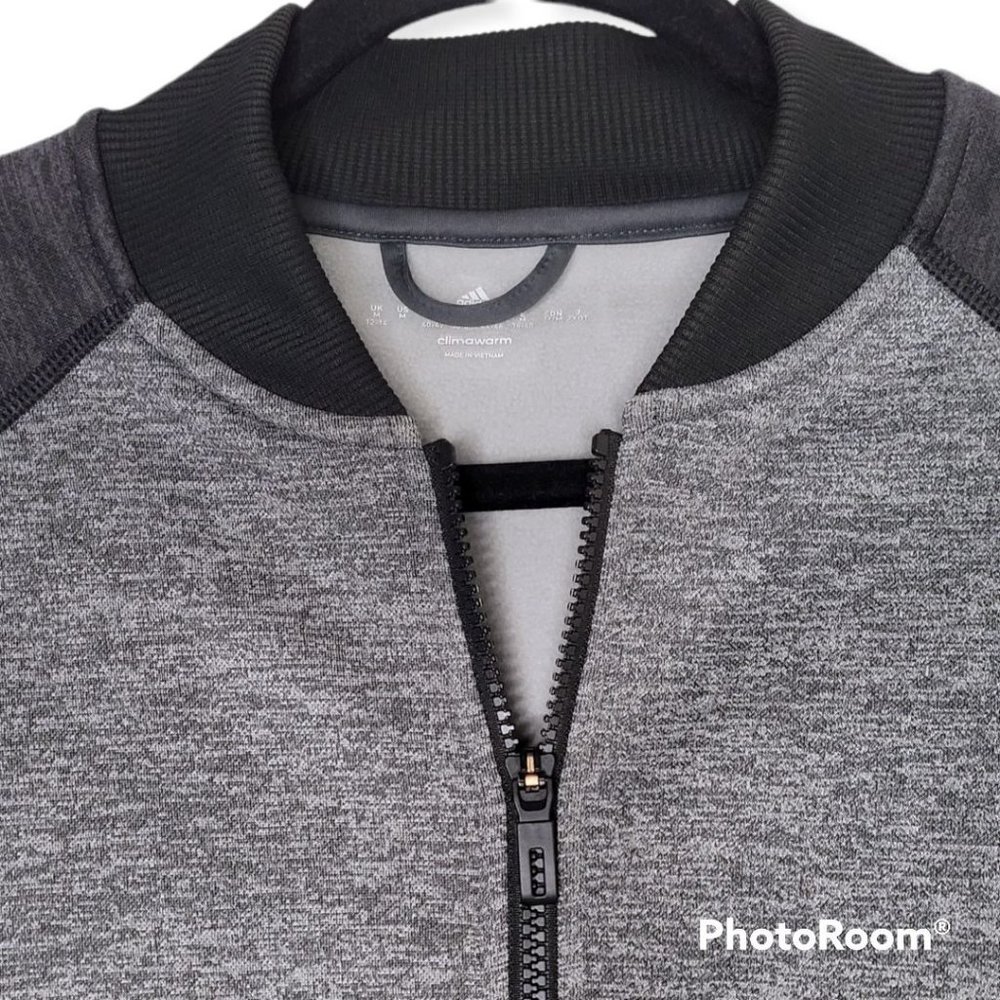 🌼HP🌼 Adidas Women's ClimaWarm Full Zip Heather Gray/Black Fleece Jacket - M - Picture 6 of 11